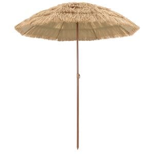 vidaXL Parasol de Praia 160 x 160 x 196 cm Poli&eacute;ster e A&ccedil;o Natural