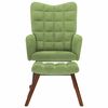 vidaXL Cadeira de baloi&ccedil;o com banco veludo verde-claro