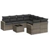 vidaXL 9 pcs conjunto sof&aacute;s p/ jardim com almofad&otilde;es vime PE cinzento
