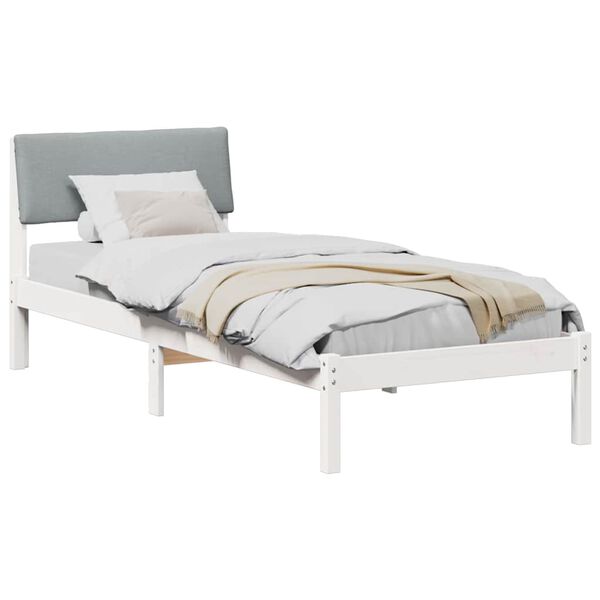 vidaXL Estrutura da cama Branco e cinza claro 80 x 200 cm
