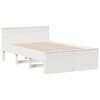 vidaXL Cama sem colch&atilde;o com cabeceira 135x190 cm pinho maci&ccedil;o branco