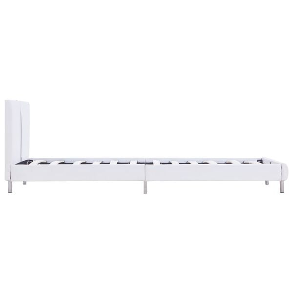 vidaXL Estrutura de cama 90x200 cm couro artificial branco