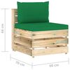 vidaXL 6 pcs conj. lounge jardim c/ almofad&otilde;es madeira impreg. verde