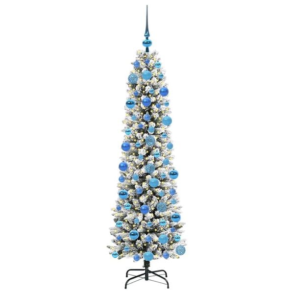 vidaXL &Aacute;rvore de Natal Artificial Branco 180 cm PVC, Metal e Pl&aacute;stico