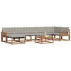 vidaXL Conjunto de Sof&aacute;s para Exterior 8 pcs Cinza Natural e Claro