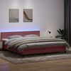 vidaXL Cama box spring c/ colch&atilde;o e LED rosa 180x220 cm veludo
