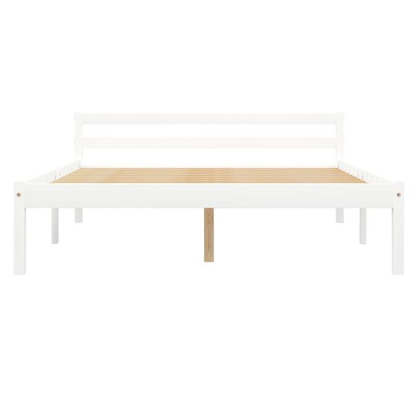 vidaXL Estrutura de cama com 2 gavetas 140x200 cm pinho maci&ccedil;o branco