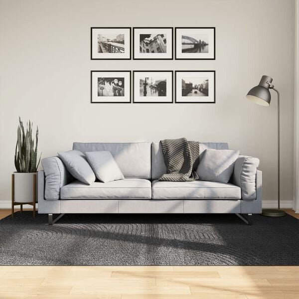 vidaXL Tapete de pelo curto IZA visual escandinavo 160x230cm antracite