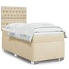 vidaXL Cama com molas/colch&atilde;o 90x190 cm tecido cor creme