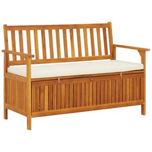 vidaXL Banco armazenamento p/ jardim madeira ac&aacute;cia XL 120x63x84 cm