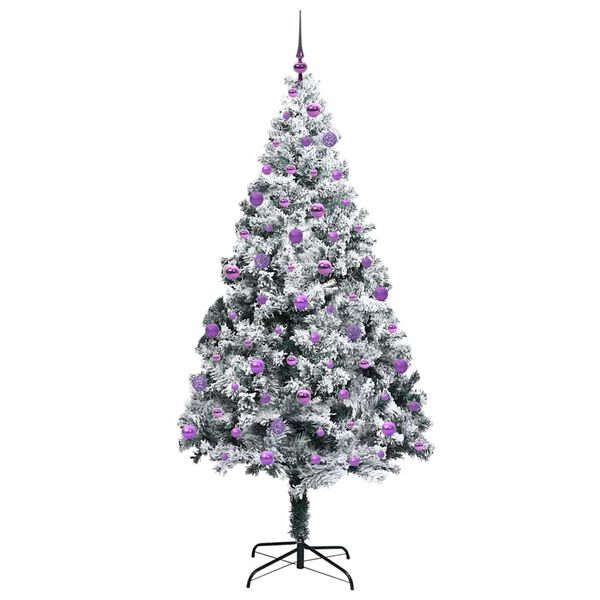 vidaXL Árvore de Natal Artificial Branco 210 cm PVC, Aço e Plástico