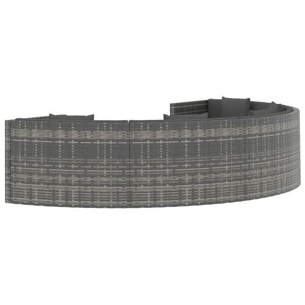 vidaXL 6 pcs conjunto lounge de jardim c/ almofad&otilde;es vime PE cinzento