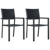 vidaXL Cadeiras jardim 2 pcs pl&aacute;stico preto aspeto vime