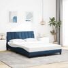 vidaXL Estrutura de cama sem colch&atilde;o Hanko 140x190 cm tecido azul