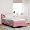 vidaXL Cama Box Spring LED com colch&atilde;o Rosa 100 x 200 cm Veludo