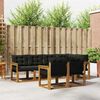 vidaXL Conjunto de Sof&aacute;s para Exterior 7 pcs Natural e Preto