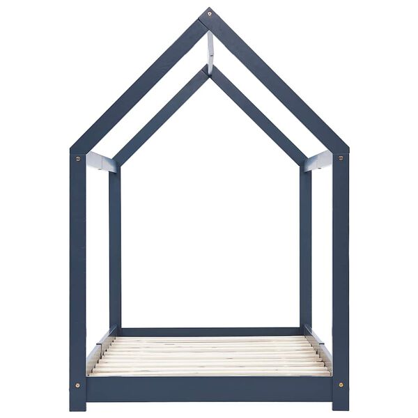 vidaXL Estrutura de cama para crian&ccedil;as 90x200 cm pinho maci&ccedil;o cinzento