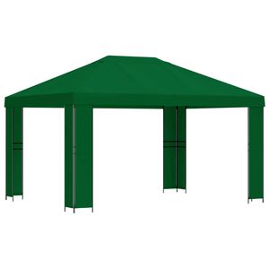 vidaXL Gazebo 4 &times; 3 m Verde Poli&eacute;ster e A&ccedil;o 190 gsm