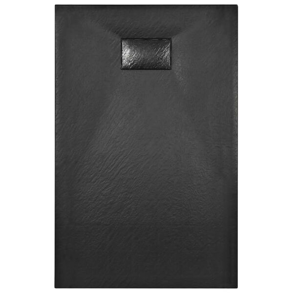 vidaXL Base de chuveiro SMC 100x80 cm preto