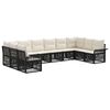 vidaXL Conjunto de Sof&aacute; de Jardim 10 pcs Preto vime PE