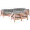 vidaXL 7 pcs conj. sof&aacute;s jardim c/ almofad&otilde;es madeira abeto-de-douglas
