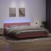 vidaXL Cama box spring c/ colch&atilde;o e LED 200x210 cm veludo rosa