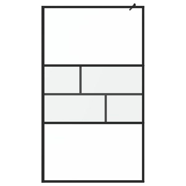 vidaXL Parede de Chuveiro Walk-in Preto 80 x 195 x 0.5 cm