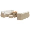 vidaXL Conjunto de Sof&aacute; de Jardim 11 unid. Bege vime PE