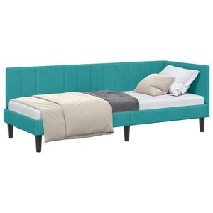 vidaXL Estrutura de Cama de Canto Turquesa 80 x 200 cm Veludo