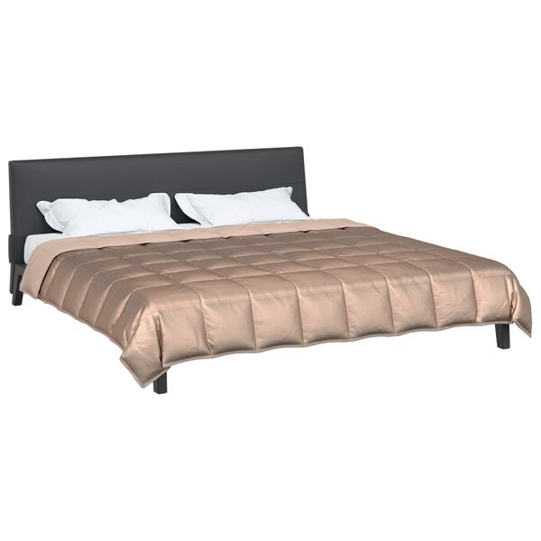 vidaXL Edredom de Ver&atilde;o Simples Ouro 240 x 200 cm Cetim e Microfibra