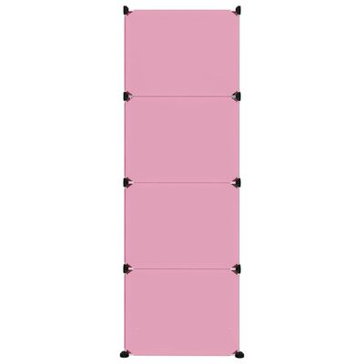 vidaXL Armário de arrumação infantil com 12 cubos PP rosa