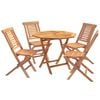 vidaXL Conjunto de bistro de jardim dobr&aacute;vel de 5 pe&ccedil;as Natural