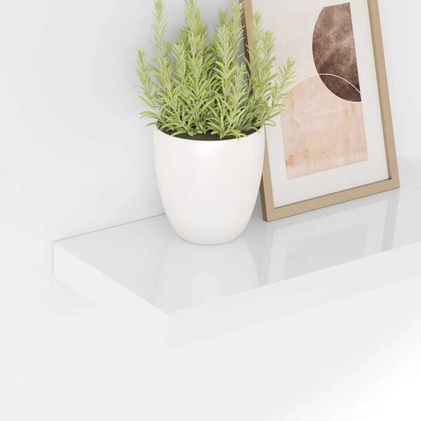 vidaXL Prateleiras de parede suspensas 4 pcs 50x23x3,8cm MDF branco