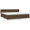 vidaXL Cama com molas/colch&atilde;o 200x200 cm tecido castanho-escuro