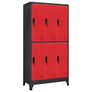 vidaXL Cacifo a&ccedil;o 90x45x180 cm antracite e vermelho