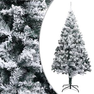 vidaXL &Aacute;rvore de Natal artificial c/ flocos de neve 240 cm PVC verde