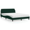 vidaXL Cama com colch&atilde;o Dover 120x200 cm veludo verde-escuro