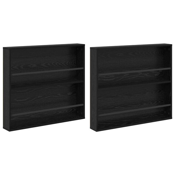 vidaXL Estante de Revistas 2 pcs Carvalho Preto 80 x 12 x 70 cm