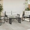 vidaXL Mesa de Exterior Preto 80 x 40 x 40 cm Rattan PE e Vidro