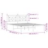 vidaXL Estrutura de cama com cabeceira 150x200 cm metal branco