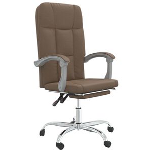 vidaXL Cadeira de escrit&oacute;rio reclin&aacute;vel tecido castanho