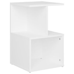 vidaXL Mesa de cabeceira 35x35x55 cm derivados de madeira branco