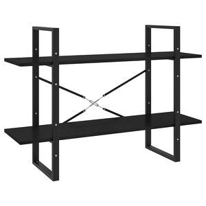 vidaXL Estante com 2 prateleiras 100x30x70 cm pinho maci&ccedil;o preto