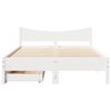 vidaXL Estrutura de cama c/ gavetas 150x200 cm pinho maci&ccedil;o branco