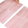 vidaXL Azulejo Retangular 10 pcs Rosa 29 x 23 x 0,08 cm