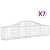 vidaXL Cestos gabi&atilde;o arqueados 7 pcs 200x30x40/60 cm ferro galvanizado