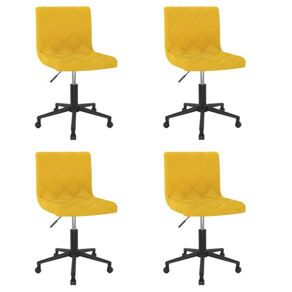 vidaXL Cadeiras de jantar girat&oacute;rias 4 pcs veludo amarelo mostarda