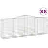vidaXL Cestos gabi&atilde;o arqueados 8pcs 400x50x140/160cm ferro galvanizado