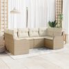 vidaXL Conjunto de Sof&aacute; de Jardim 6 pcs bege e branco Rattan Sint&eacute;tico