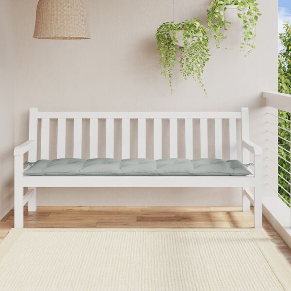 vidaXL Almofad&atilde;o banco jardim 180x50x7cm mesclado tecido cinza-claro